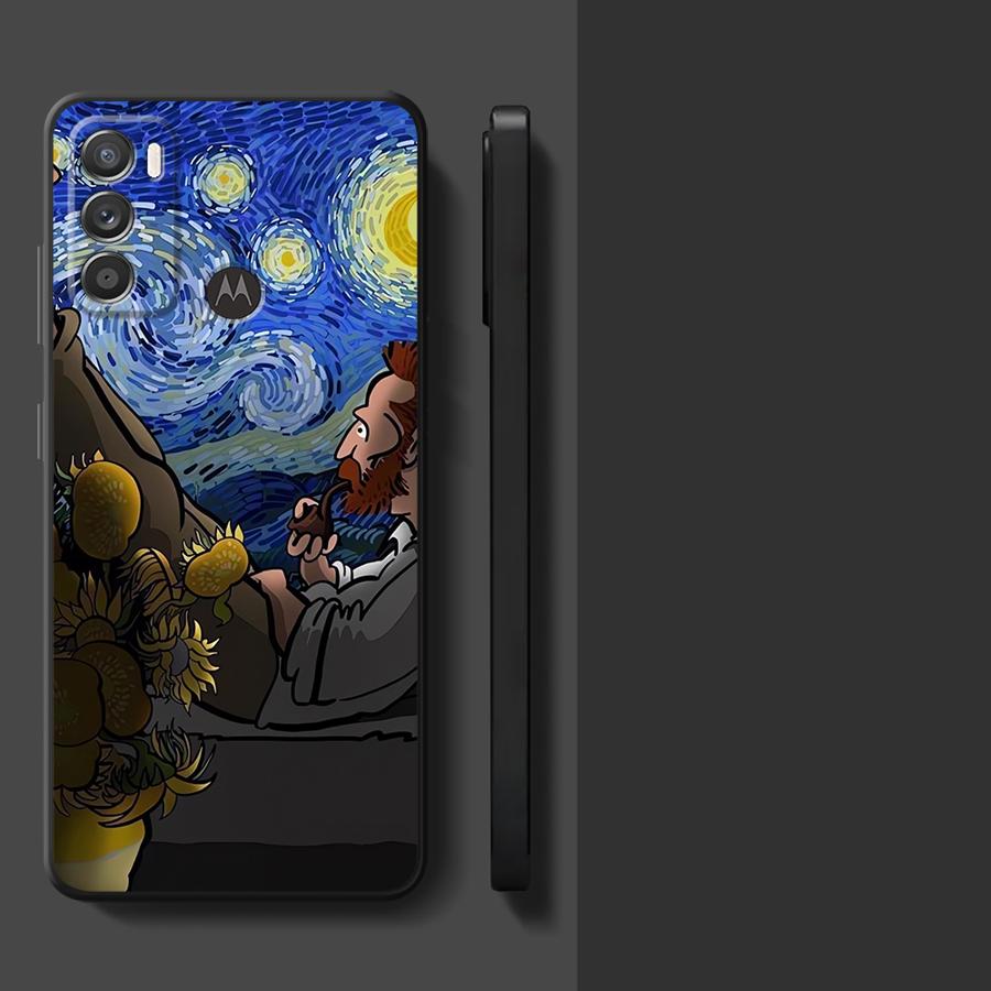 Van Gogh Starry Night Case for Motorola Moto G52 G60s Edge 20 Pro 30 Lite G71 G50 G51 G73 G32 G22 Edge40 G53 G30 Phone Cover