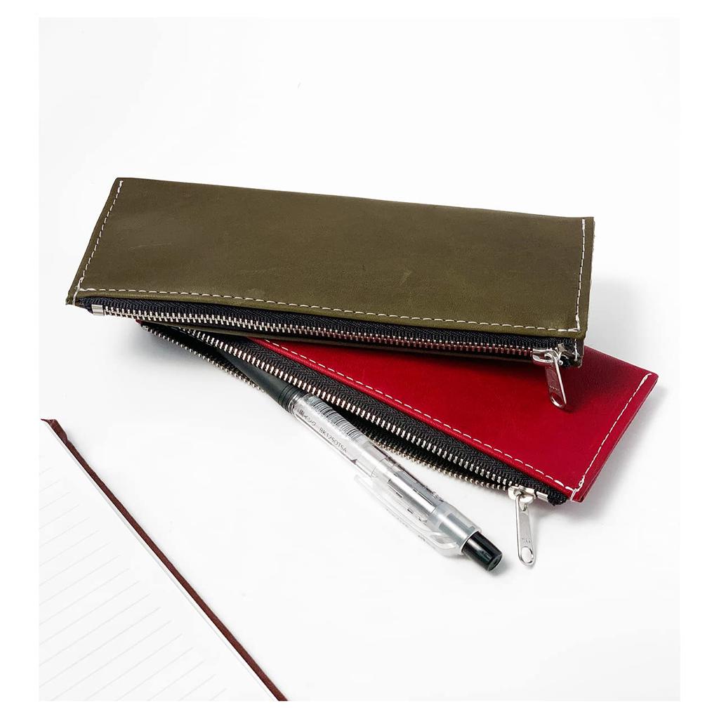 Натуральная кожа Карандаш Карандаш Карандаш Канцелярские товары Кожа лошади растительного дубления Классический винный для мужчин и женщин Чехол, Тонкий, Компактный, Чехол, Держатель, Простой,