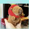 Plush Capybara Keychain Figure Water Otter Stuffed Animal Pp Cotton Child Gift