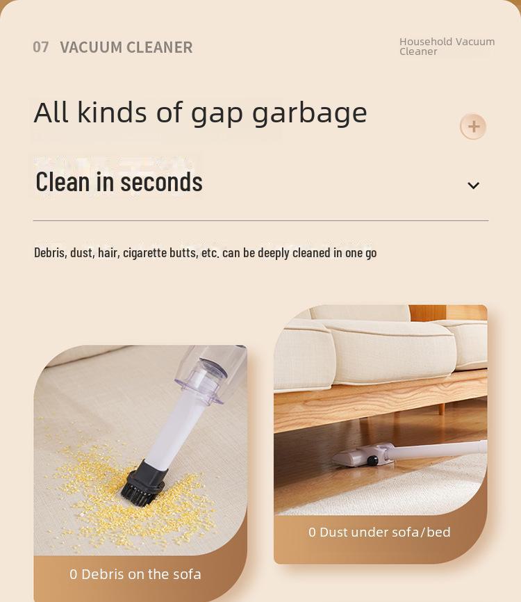 Беспроводной ручной пылесос Eco Bear: Мощное всасывание для дома и автомобиля, влажная/сухая уборка, подметальная машина двойного назначения и швабра.