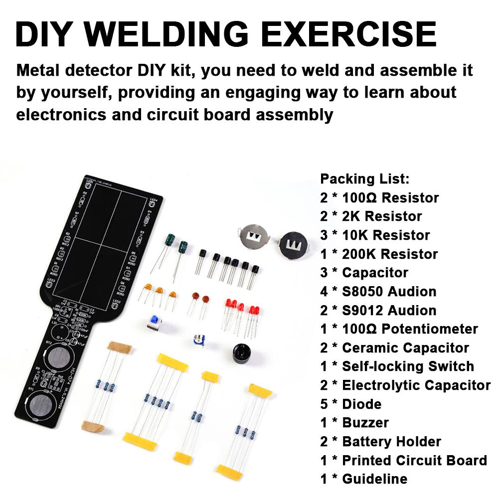 Металлоискатель Электронный DIY Комплект Простой Металлический Локатор Набор Деталей Изготовление Платы