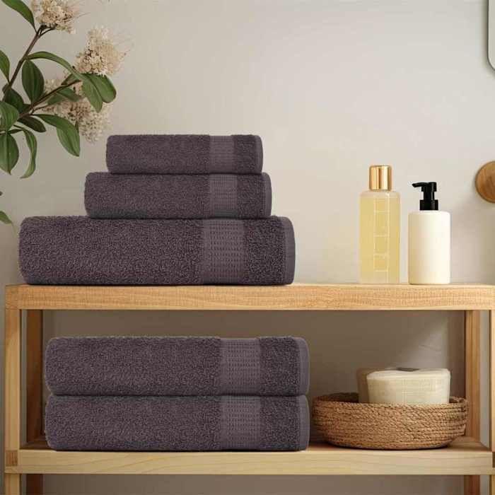 VidaXL Bath Towels 25 Pcs Anthracite 100x150 Cm 100% Cotton, Towel, Set of Bath Towels, Towel 136692