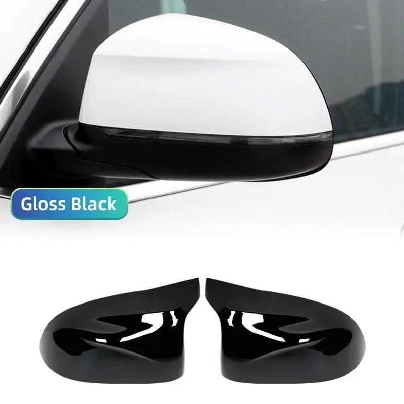 Автомобильная накладка на боковое зеркало заднего вида для BMW F25 X3 F26 X4 F15 X5 F16 X6 2014 2015-2018 Ярко-черный стиль из углеродного волокна