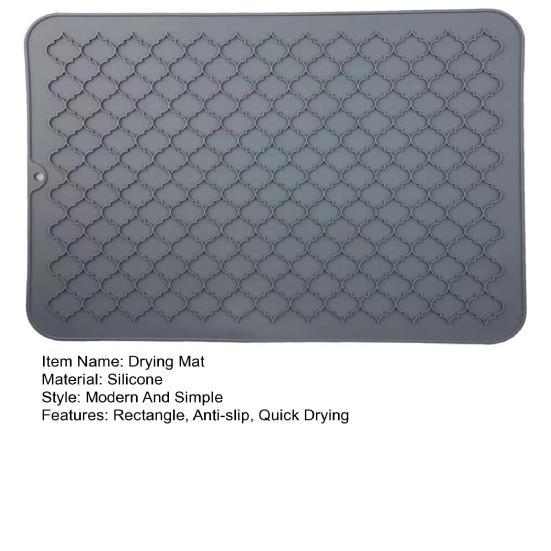 Кухонная столешница, силиконовый коврик для сушки, прямоугольный противоскользящий, складной, быстросохнущий, водонепроницаемая миска для посуды, тарелка, столовая посуда, подставка для столовых приборов, теплоизоляционная подкладка.