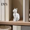 Устойчивая фигурка кошки, статуэтка, напечатанная на 3D-принтере, с волнистой шерстью, современная сидячая для декора формы, декор книжной полки, минималистичная арт-скульптура, для дома и офиса,