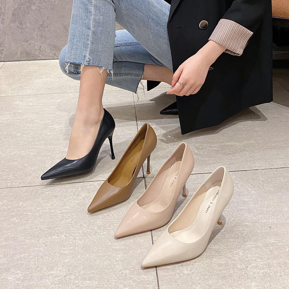Новые туфли на узком каблуке с острым носком, женские туфли на высоком каблуке во французском сказочном стиле, профессиональная женская обувь на высоком каблуке для поездок на работу