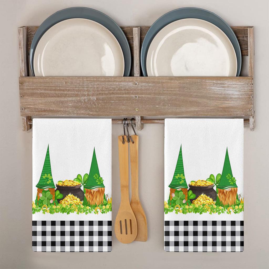 Кухонные полотенца, 1 шт., впитывающие полотенца для мытья посуды на день Святого Патрика