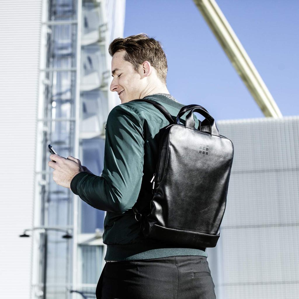 Moleskine ET76UDBVBK Business Backpack with 15-inch Laptop Storage, Black, Classic Vertical Device Bag, Men's, Sapphire Blue, One Size