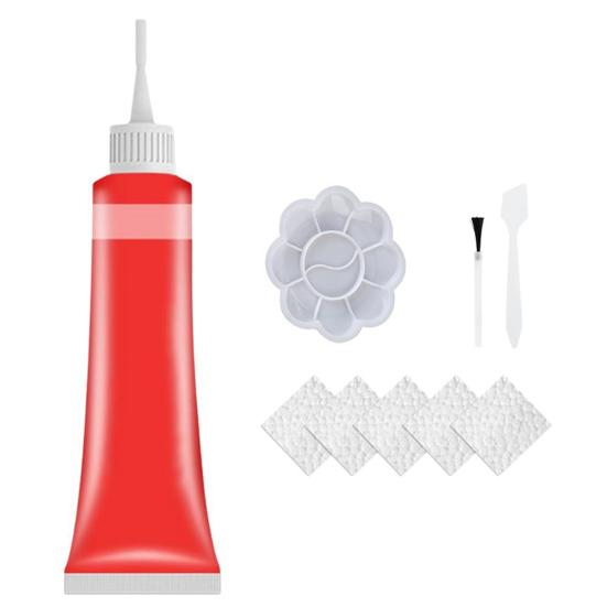 20 мл набор для ремонта искусственной кожи с щеткой, скребком, палитрой, тисненой бумагой, красителем для сидений автомобиля и дивана из искусственной кожи, красителем для восстановления искусственной кожи