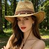 Шляпа ковбоя с широкими полями в западном стиле Этническая джазовая шляпа Классическая шляпа от солнца Девочка