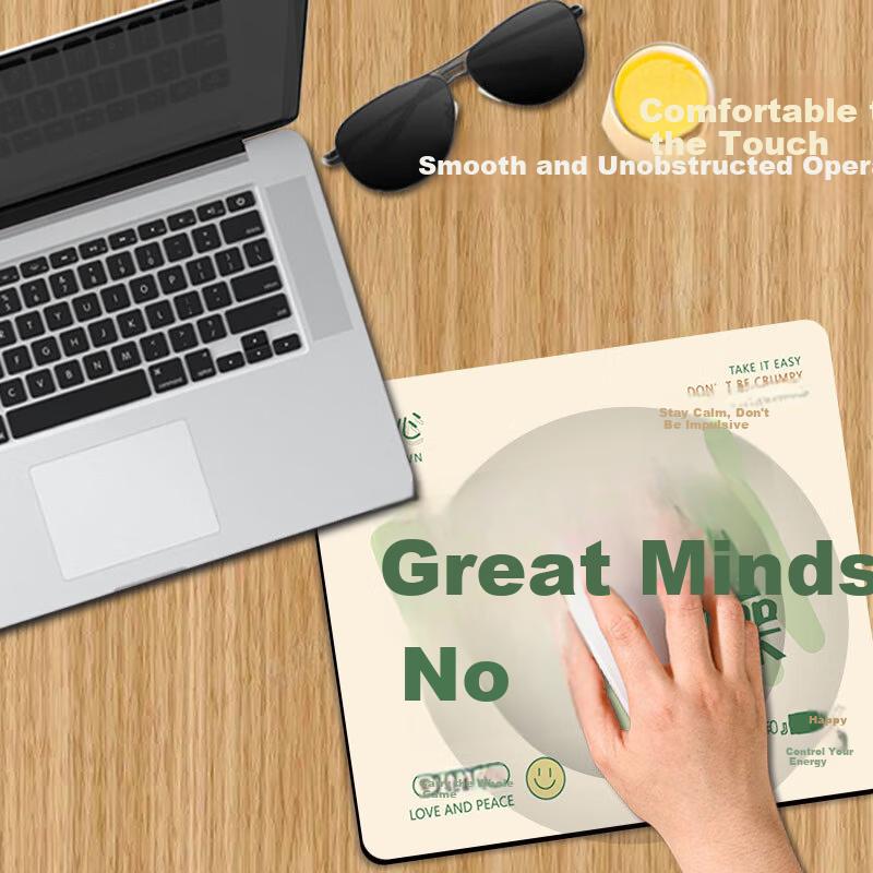 Small Mouse Pad Creative Cartoon Desk Mat Non-Slip Wear-Resistant Thickened Portable Washable 26x21cm Positive Attitude