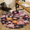 Demon Slayer Pattern Round Rug, Indoor/Outdoor Mat, for Picnic, Gameroom, Bedroom, Office, Living Room, Home Decor Carpet, Birthday Gift