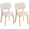 Dining Room Chairs 2 Piece Set Kitchen Chair With Wide Seat Curved Backrest For Living Room Dining Room Cream