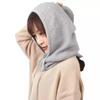 Women Winter Hat Female Knitted Hooded Scarf for Women Windproof Warm Windproof Wool Cap