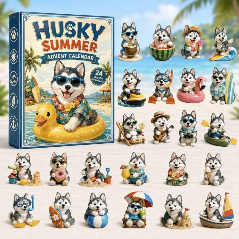 2026 Dog-Themed Christmas Advent Calendar Acrylic Blind Box Gift Kids Adults Decorative Hanging Ornament