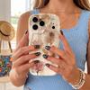 Vintage Watercolor Brown Pink Floral Phone Case For iPhone 17 16 15 14 13 12 11 Pro Max Plus Wavy Edge