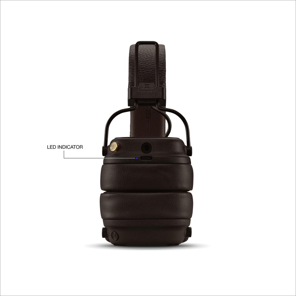 Наушники Marshall On-Ear Major V Brown Bluetooth / 100 часов непрерывной работы / Совместимость с зарядкой Qi / Совместимость с вызовами