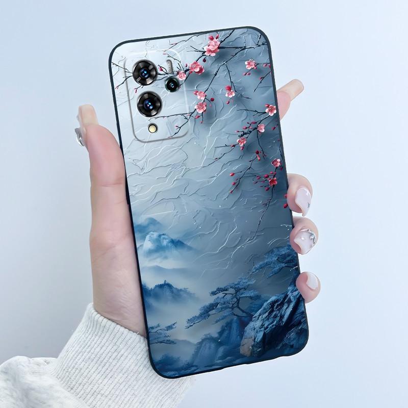 Милый мультяшный чехол для ZTE Blade V40 Pro Capa Ударопрочный Fundas Печатный корпус Защитная крышка Мягкий силикон Черный корпус Coque