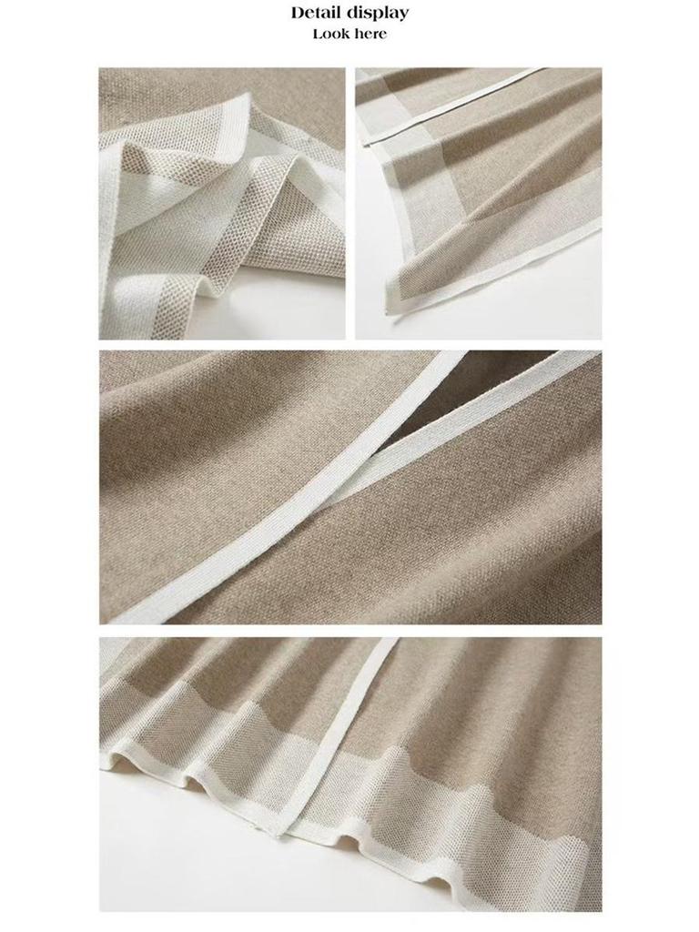 Женский ретро-шаль-накидка с этническим цветовым блоком: Теплый вязаный кардиган, безрукавка-шарф для весны, осени и зимы.