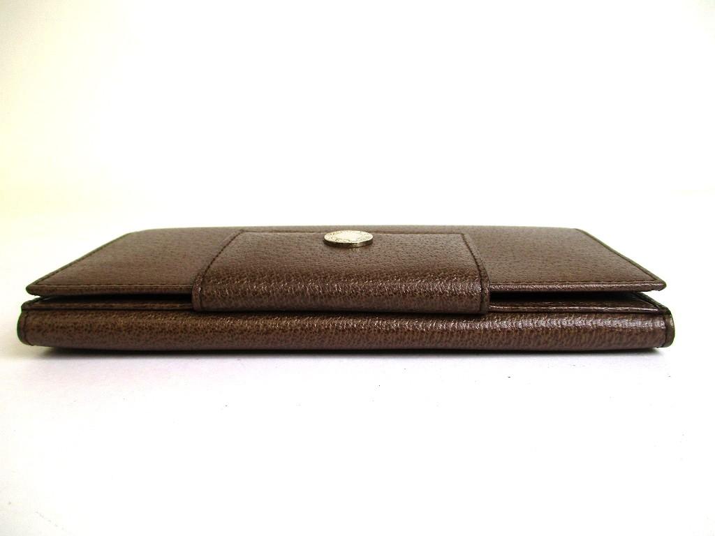Authentic BVLGARI Dark Brown Leather Classico Silver H/W Trifold Long Flap Wallet #b171 Open box