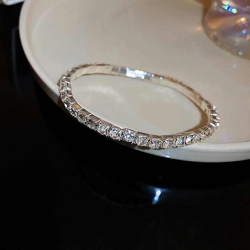 Модный браслет-теннис с подвесками из циркония, эластичный браслет-цепочка с кристаллами, регулируемый браслет-цепочка для женщин, ювелирные изделия