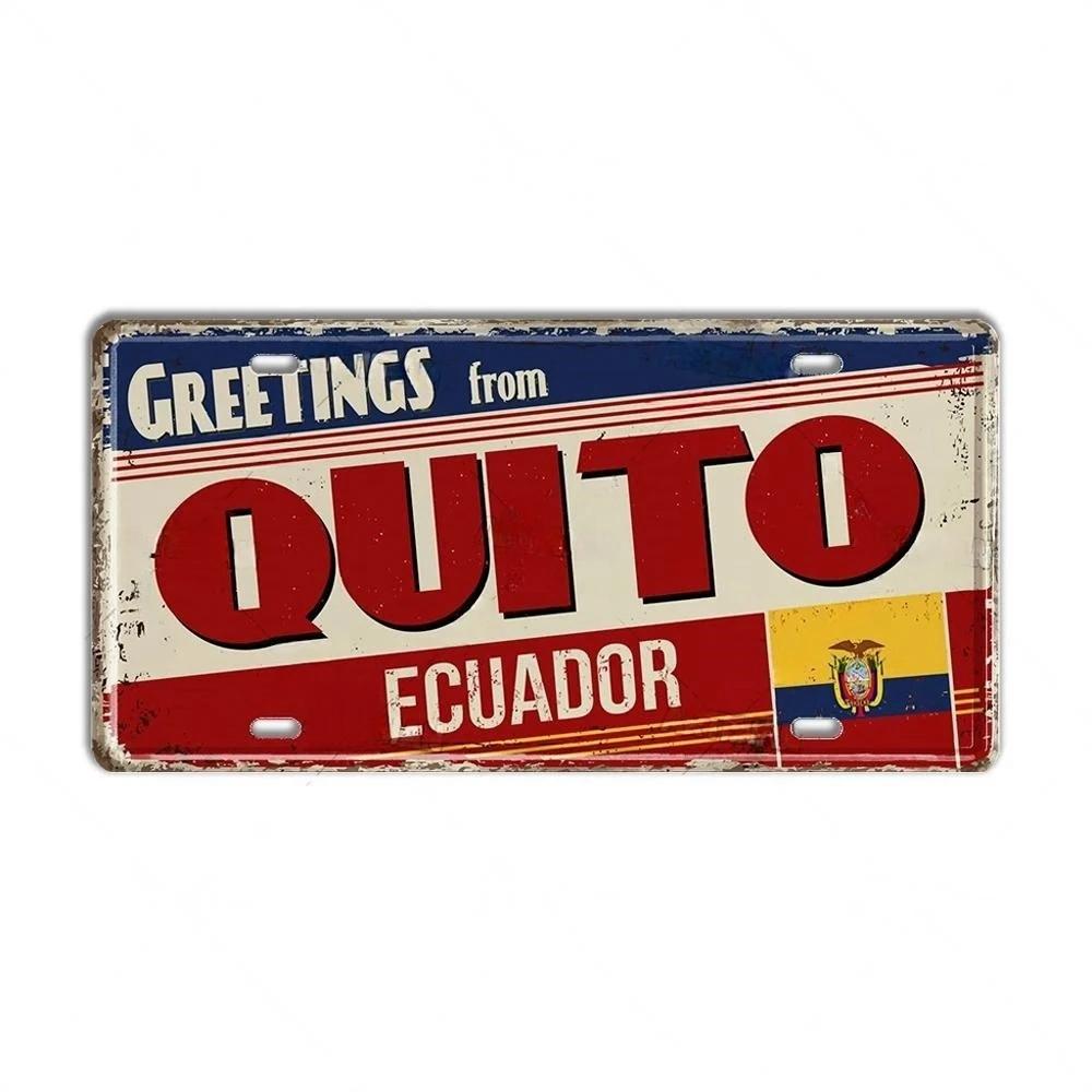 Chile Argentina Ecuador Colombia License Plate Landmark Metal Sign City State Decorative Car Plate Garage Club Bar Wall Decor