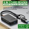 8-в-1 USB-кардридер 3.0 SD Micro SD TF CF MS U-диск Compact Flash-карта Адаптер для ноутбука Считыватель смарт-карт