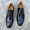 Fashion High-end Genuine Leather Dress Shoes Men's Black Oxford Shoes Anti-Slippery Lace-Up Soft Feature for Autumn and Winter Parties