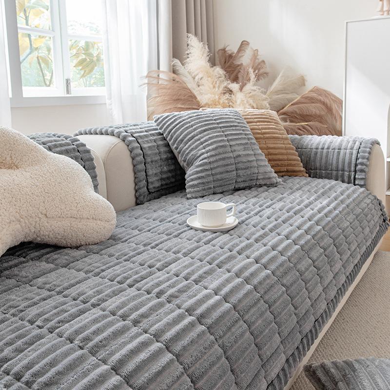 Light Luxury 2026 New Flannel Sofa Cushion Autumn Winter Thickened Seat Cushion Non-slip Sofa Cover Nordic Style Straight Row