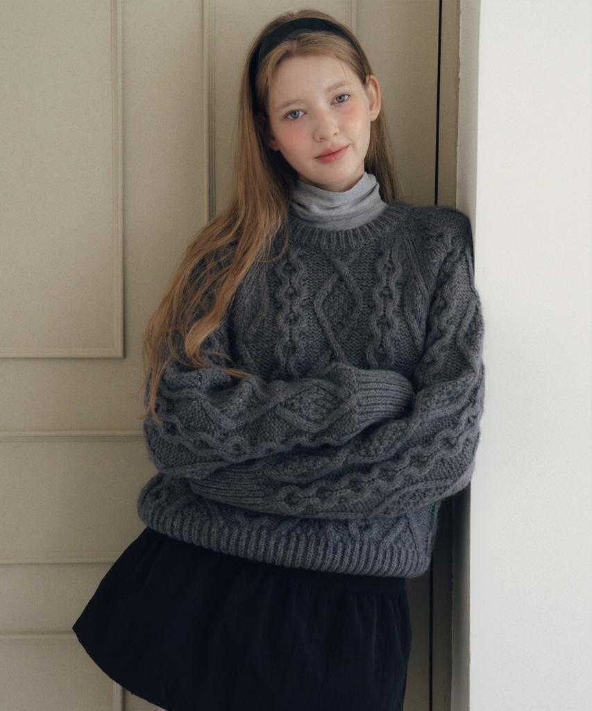 LETTERA [Unisex] Heavywool Alpaca Fisherman Knit_6Colors