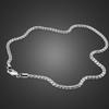 Genuine Solid Silver Male Fine Jewelry 100% 925 Sterling Silver 3MM 18 To 28 Inches Necklace Silver Chain for Men / Boys Gift