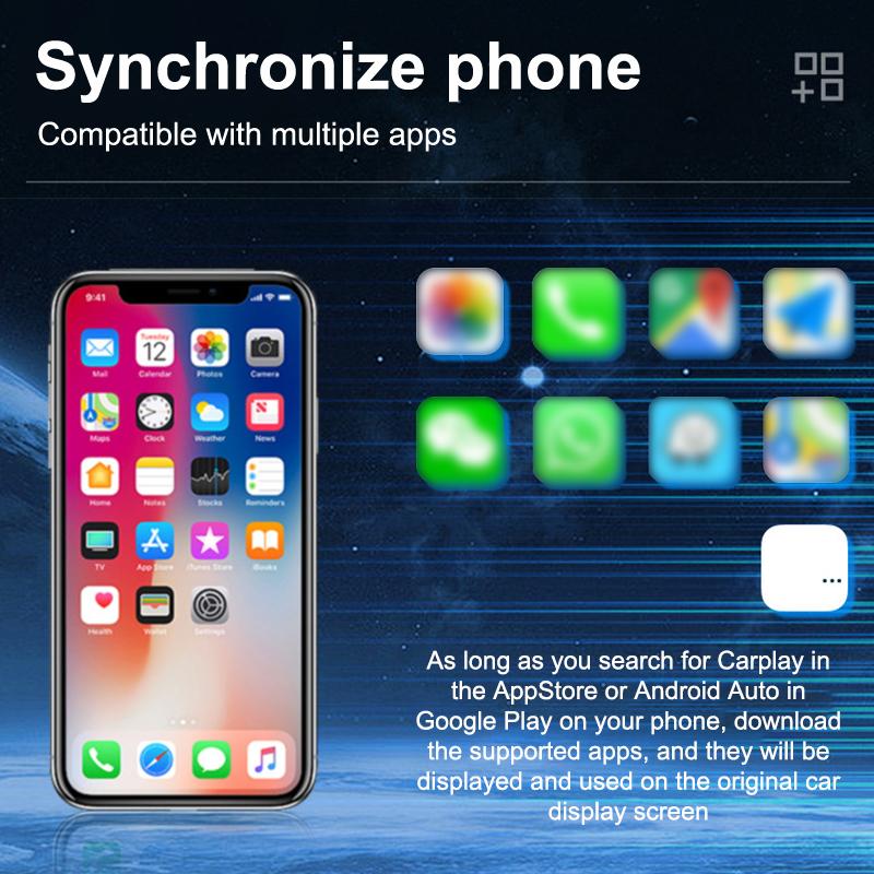 Беспроводной адаптер CarPlay с сигнальной лампой для iPhone Android Auto 2 в 1 проводной к беспроводному AI Box USB-подключение для грузовика