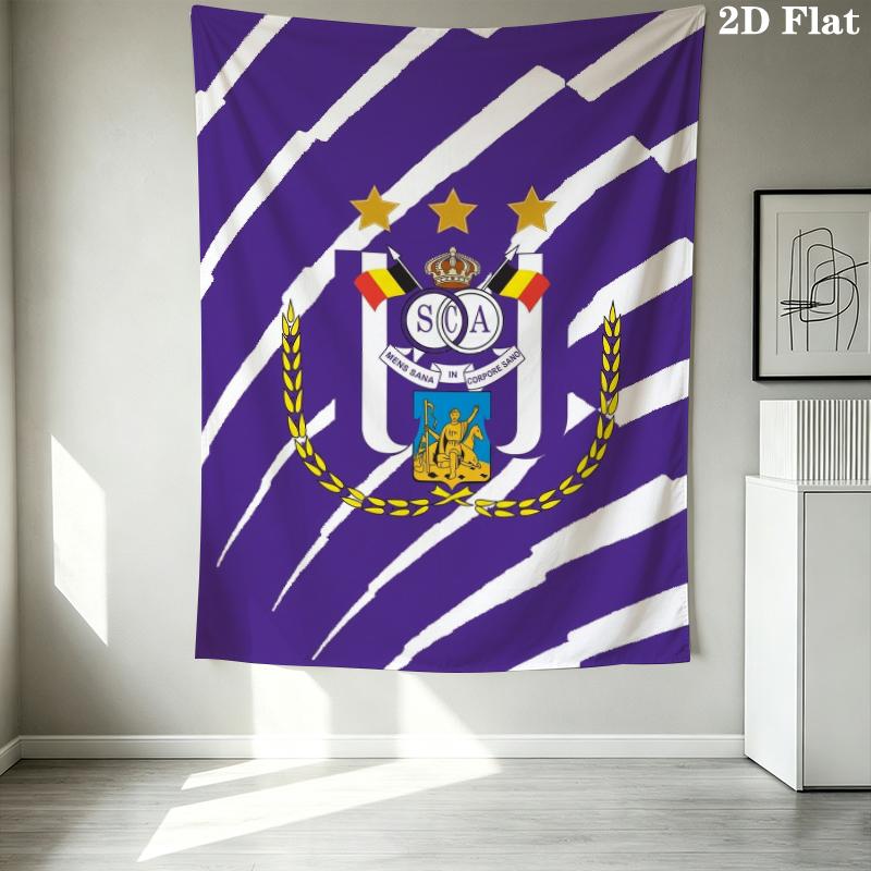 Rsc Anderlecht Wall Tapestry Aesthetic Wall Hanging Printed Fabric Blanket Decorative Tapestries For Bedroom Living Room Home Decor