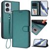 Чехол-портмоне из кожи с подставкой и ремешком на запястье для Motorola Moto G85 5G/Motorola Edge 50 Fusion 5G