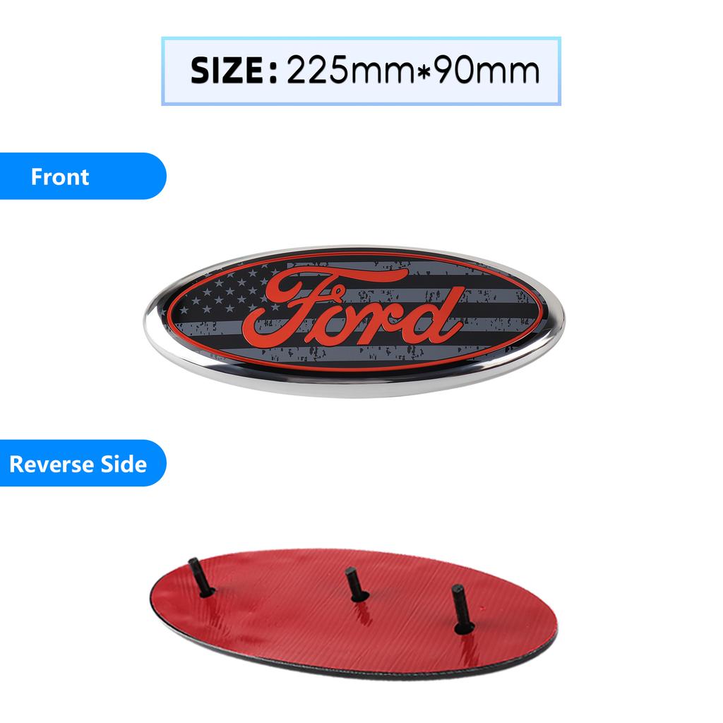 115/150/176/224mm Car Hood Front Grill Emblem Tail Trunk Logo Cover Decoration For Ford Mondeo Kuga Fiesta Ghia Focus ST Ranger