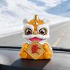 Cute Car Dashboard Figures Solar Powered Lion Dance Chinese New Year Table Decor Car Dashboard Decorations For Drivers