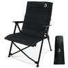 Camping Chair Folding Outdoor 600D Fabric Lightweight Compact Storage Load Capacity 100kg [Black]