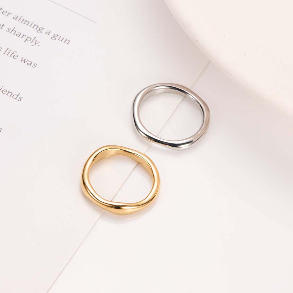 Геометрическое гладкое кольцо Мёбиуса, Покрытие из титановой стали, Кольцо для ношения в стопке, Женское нишевое, для продвинутых