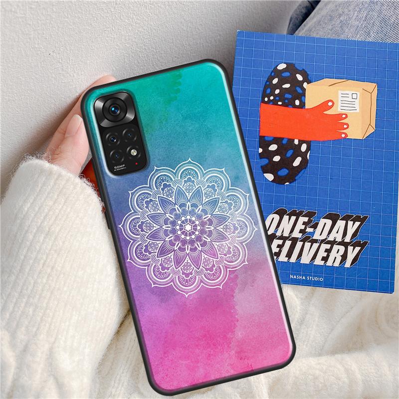 Цветочная Мандала Цветочный Чехол Для Redmi Note 12 Pro Чехол Для Redmi Note 11 10 Pro 8 9 8T 9S 10S 11S 12S 9C 10C 12C