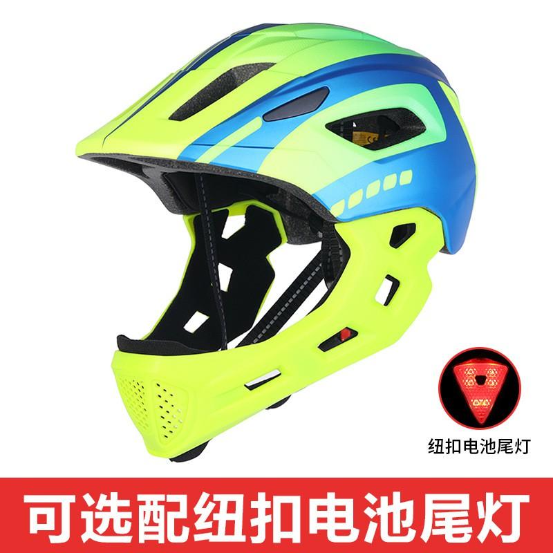 Kids Full Face Helmet Scooter Bike Roller Skating Balance Safety Gear Black Red Blue Green Orange Fluorescent Colors