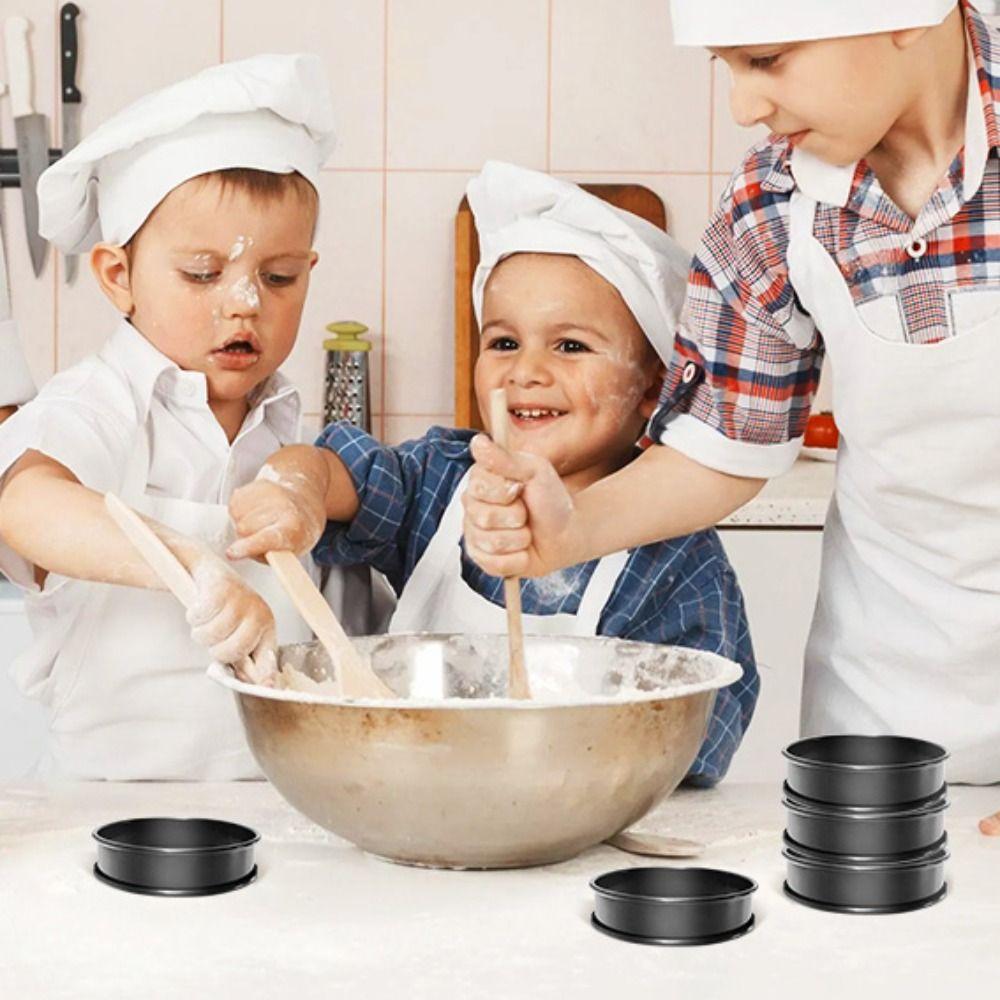 8 Piece Stainless Steel Muffin Rings Non-Stick Baking Circle Mold Easy To Clean Egg Ring Tart