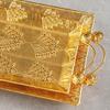 European Fruit Plate,Alloy Household Hollowed-out Shape Plate,Portable Golden Snack Disc,Candy Plate Home Living Room Decoration
