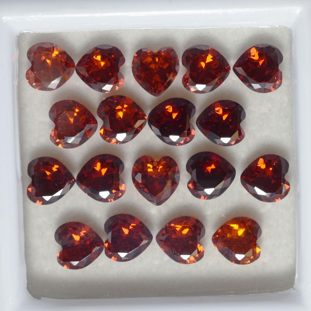 Natural Orange Sapphire Loose Gemstone Lot of 9 pcs Heart Shape 6x4mm September Birthday Birthstone