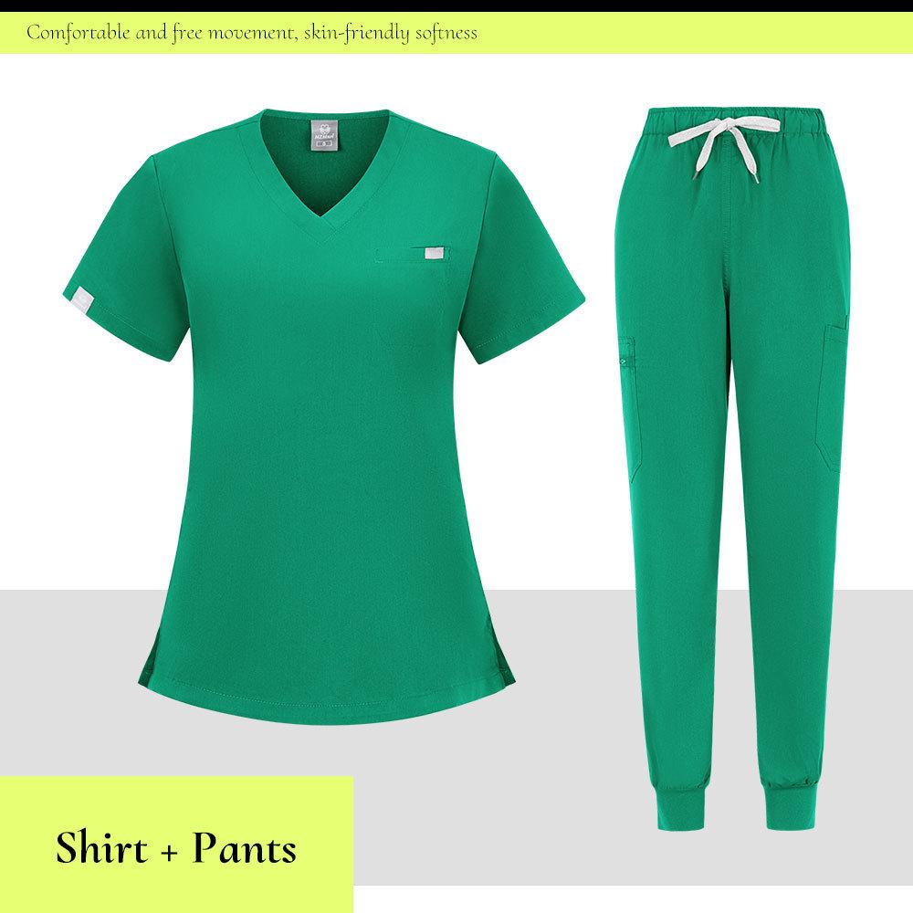 Восьмицветный медсестринский костюм-скраб - Дышащая, влагоотводящая женская униформа для ветеринарных клиник