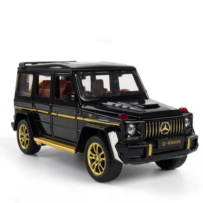 Коллекционная игрушечная машина Benz G63 AMG из сплава в масштабе 1/32, литая модель автомобиля с откидной спинкой, подсветкой и звуком