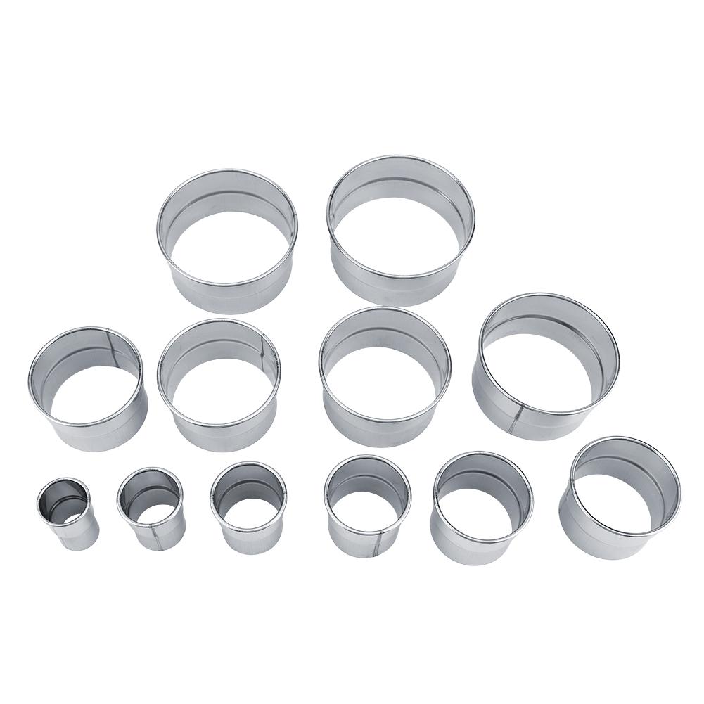12PCS Stainless Steel Round Cutters Pastry for Baking Dough Mousse Cake Pizza with Premium Rustproof Cylindrical Design