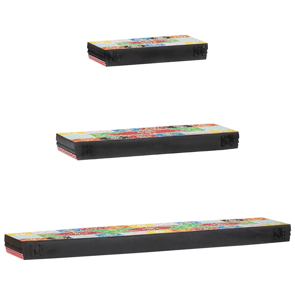 Wall Shelf Set 3 pcs Multicolored 100 x 20 x 6 cm Solid Mango Wood