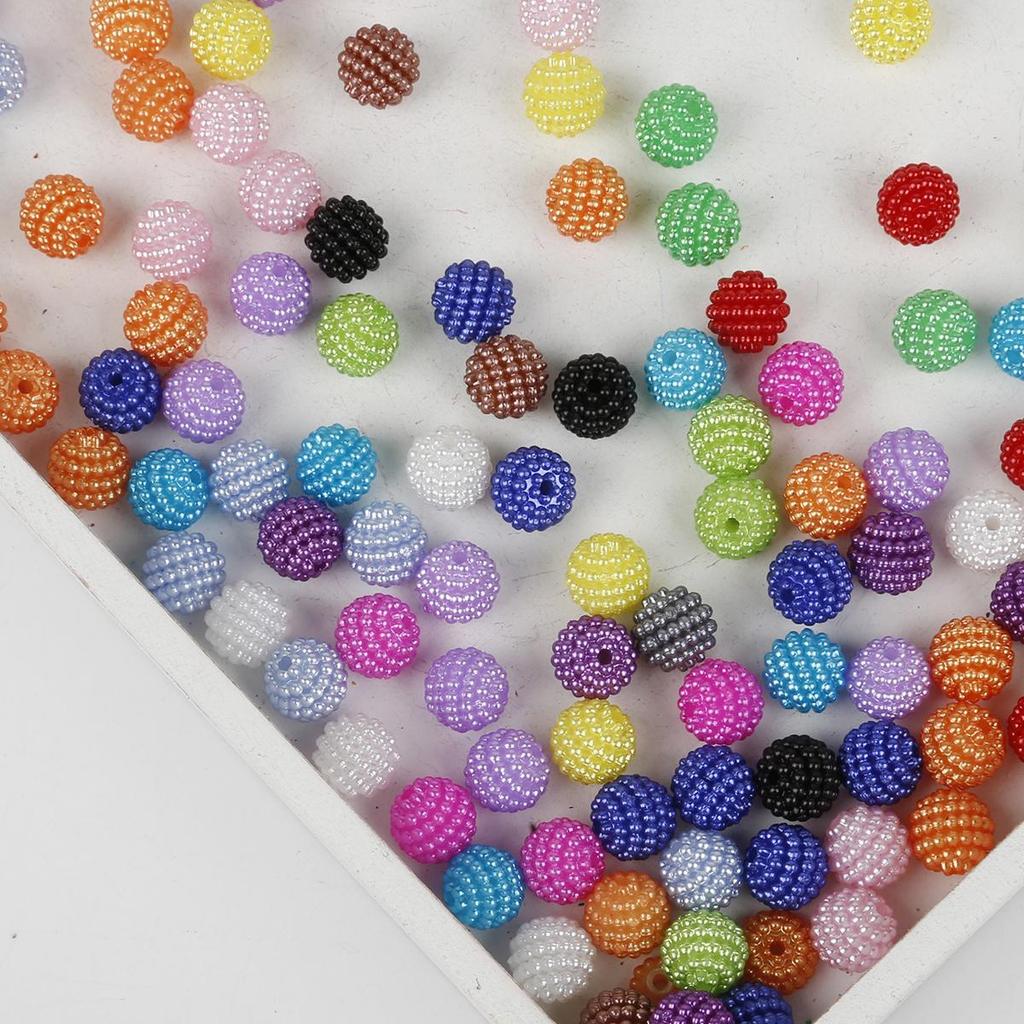 500G Acrylic Beads Bayberry Beads Round Loose Beads Fit Europe Beads For Jewelry Making