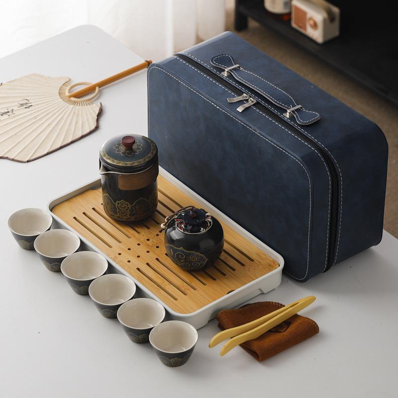 Travel tea set, convenient Kung Fu tea set set, outdoor Kuaike cup, holiday company business gift