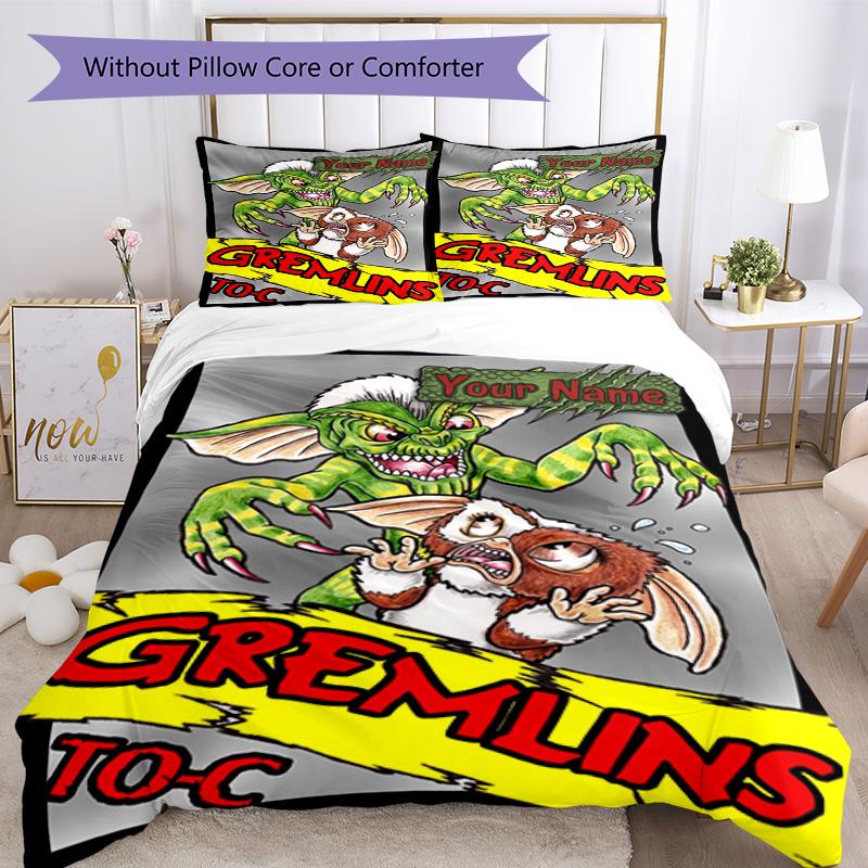 Gremlins Personalized Text Bed Linens Suitable for Decorate room Wrinkle Resistant Home Decor Perfect Gift for Friends Family